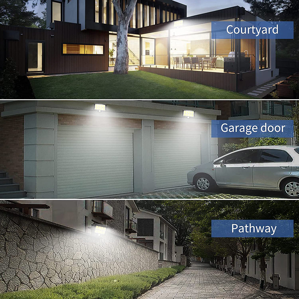 LED-Solar-Bewegungsleuchten für den Außenbereich mit Fernbedienung, 160 helles COB