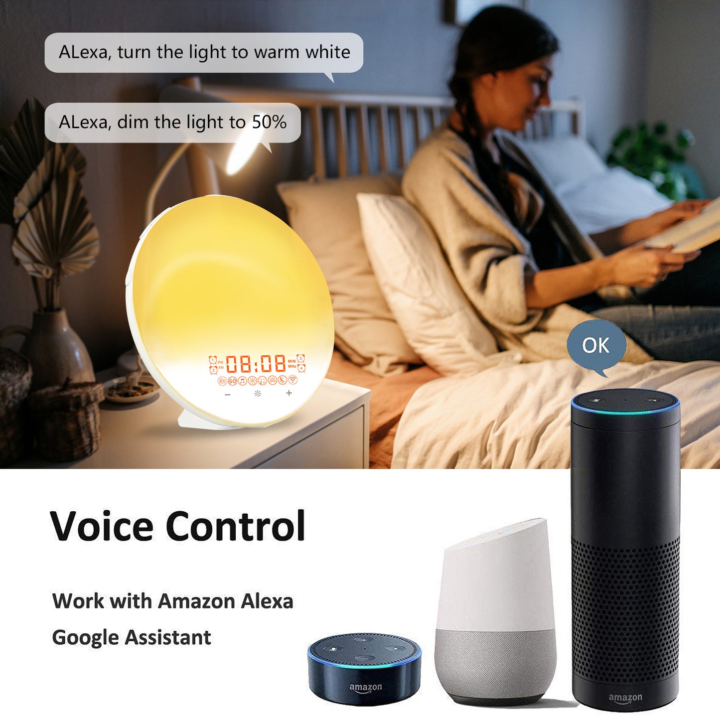 Wifi Smart Sunrise Alarm Clock Smart Wake Up Light