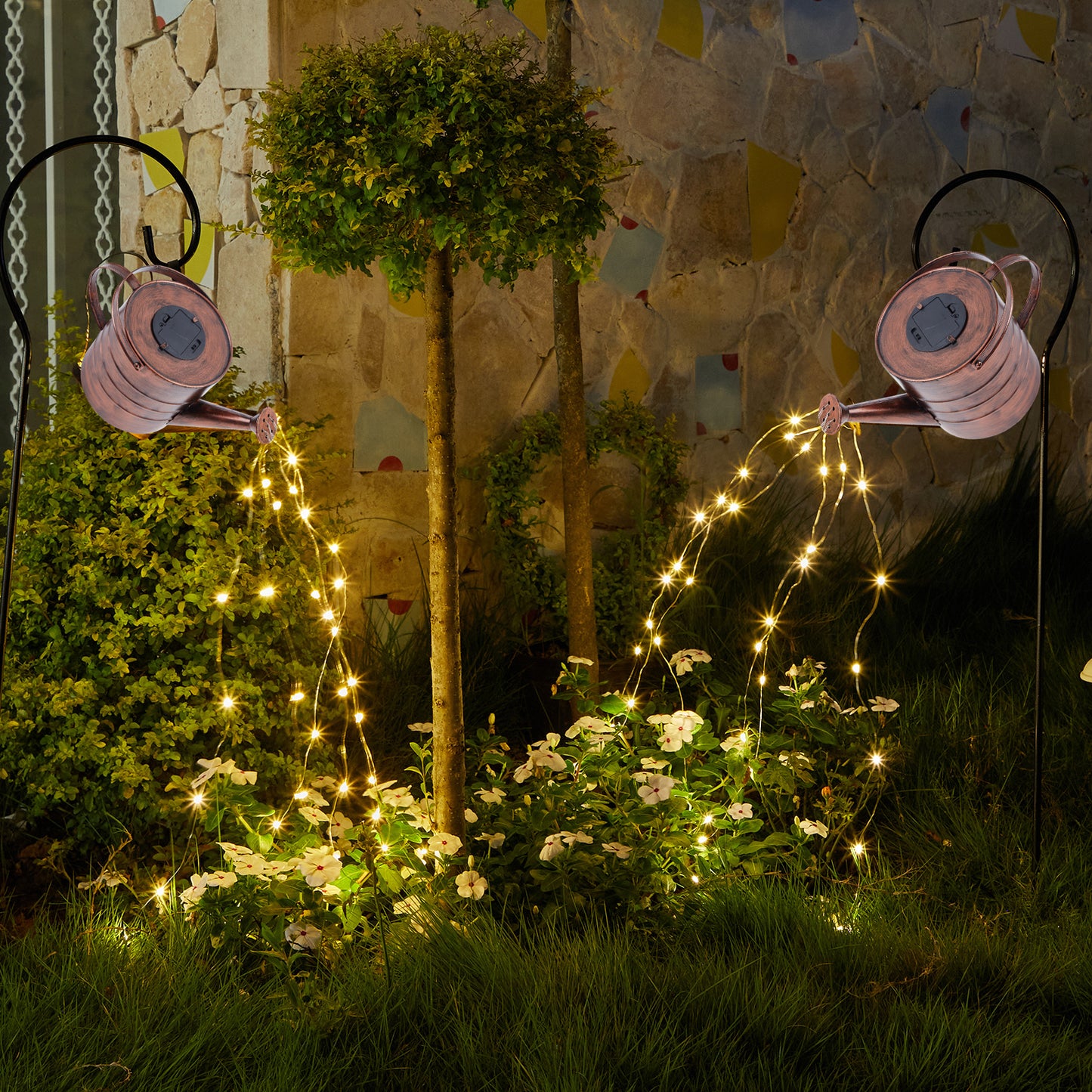 Watering Can with Waterfall Lights