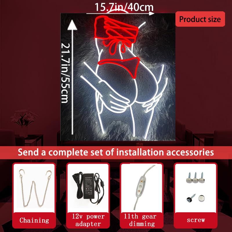 Lady Back Neon Sign - LED Wall Decor for Party and Home