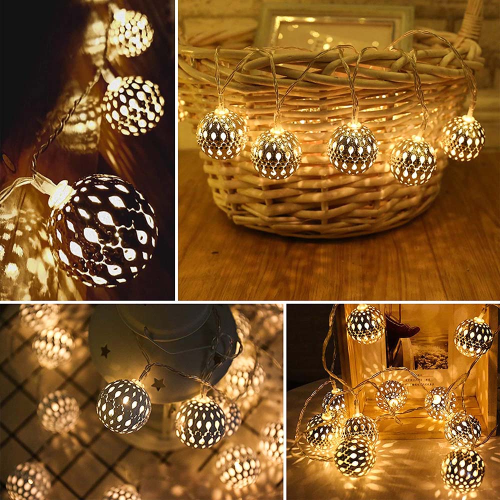 LED Moroccan Hanging String Lights, 1.5m 10LEDs/3m 20LEDs