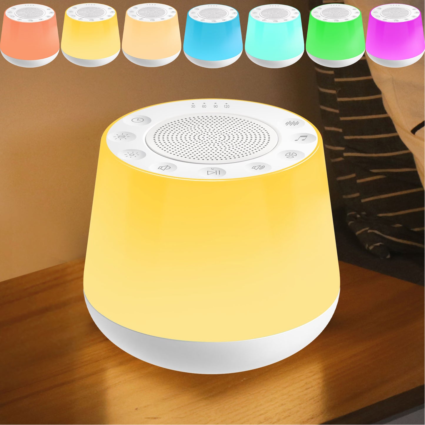 Multicolor Noise Machine with 32 Soothing Sounds Night Light