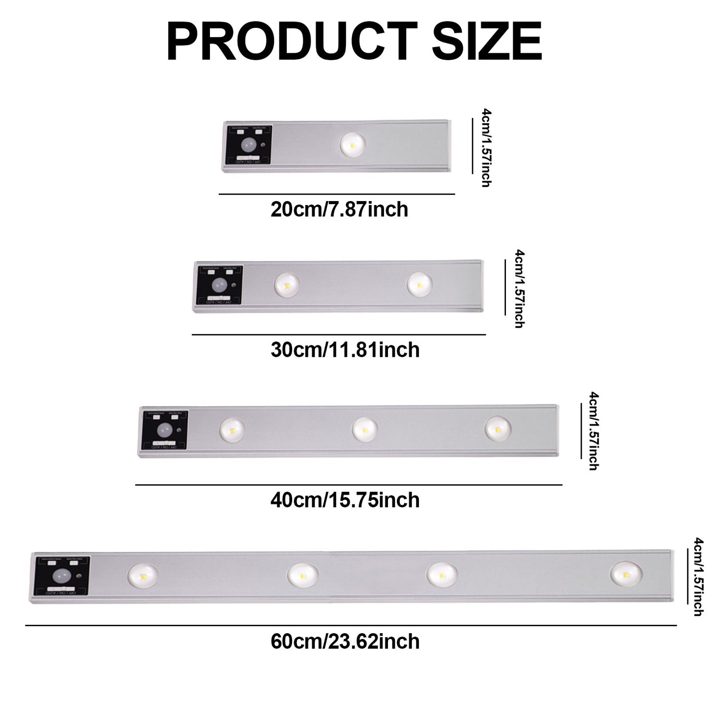 LED Motion Sensor Under Cabinet Light Sliver Shell