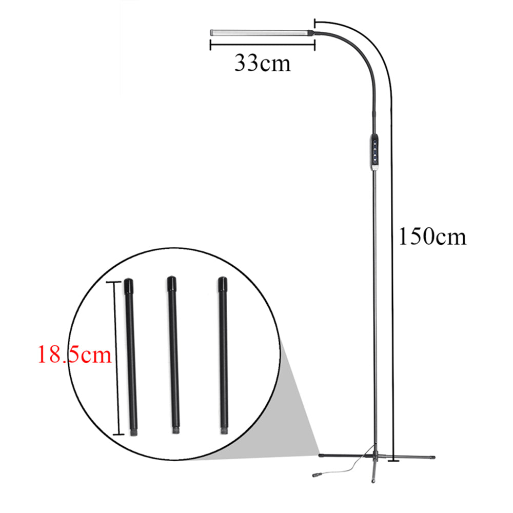 Dimmable LED Floor Lamp Adjustable Gooseneck