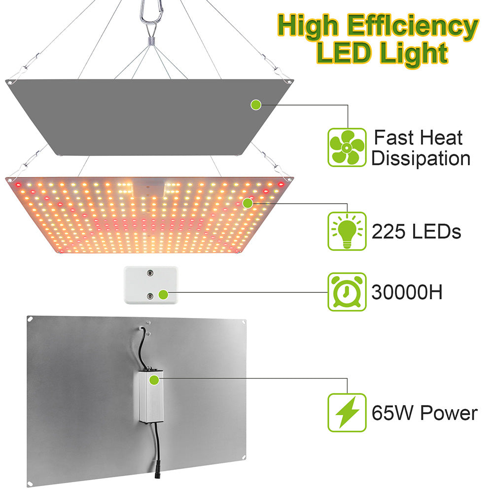 LED élèvent la lumière à spectre complet 192-360LED 25W-65W