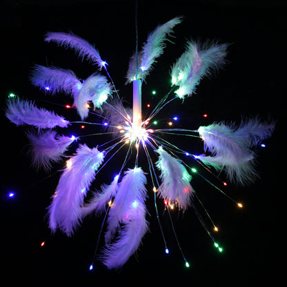 Guirlande lumineuse en forme d'étoile en plumes