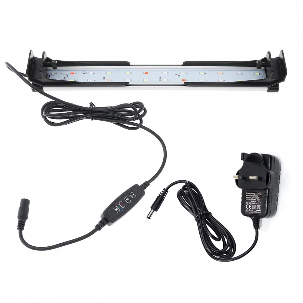 Double Row LED Fish Tank Plant Adjustable Color Timed