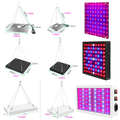 LED Grow Light Full Spectrum Red Blue Light 81-312LEDs 25W-80W