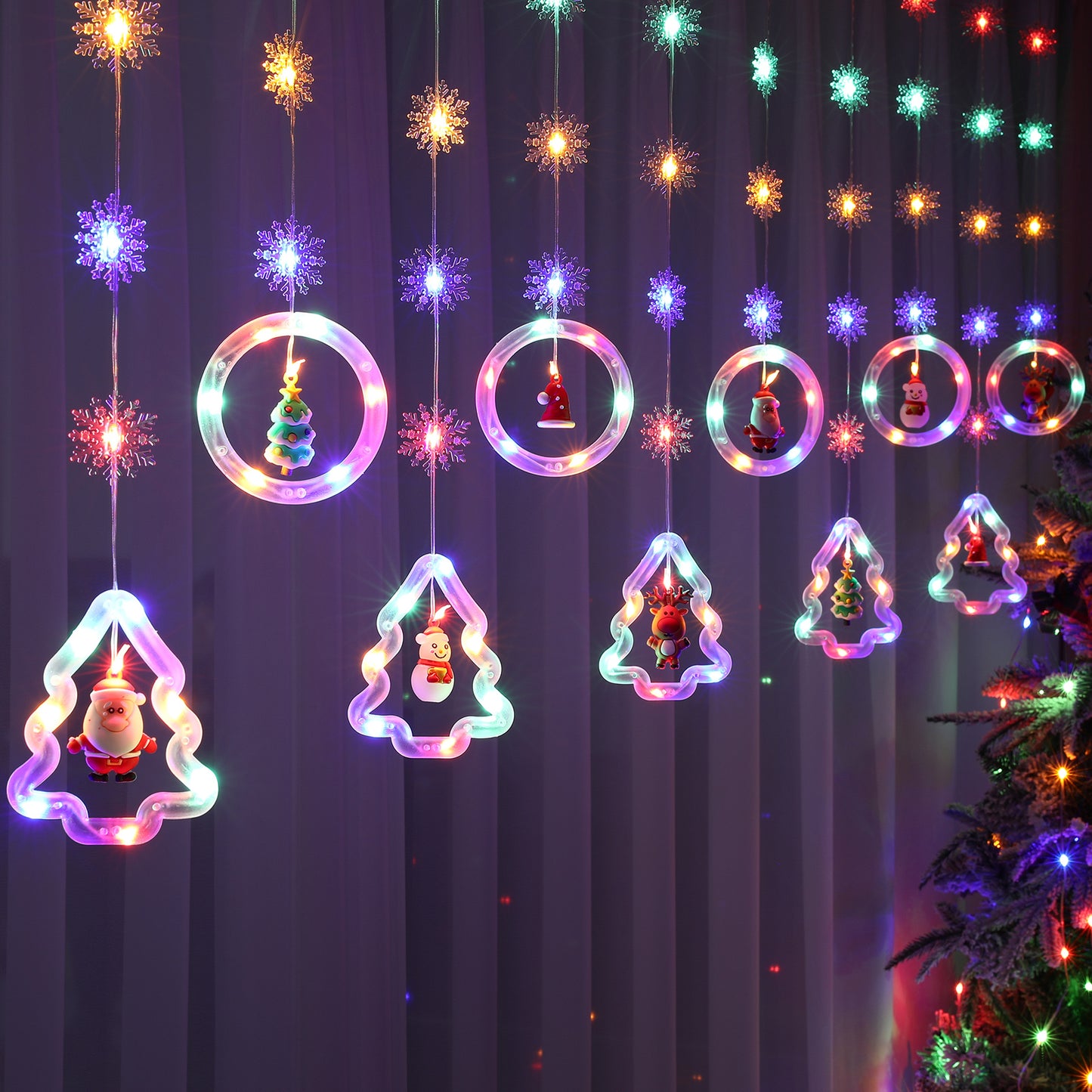 3M 100 LED Weihnachtsfenster-Vorhanglichter