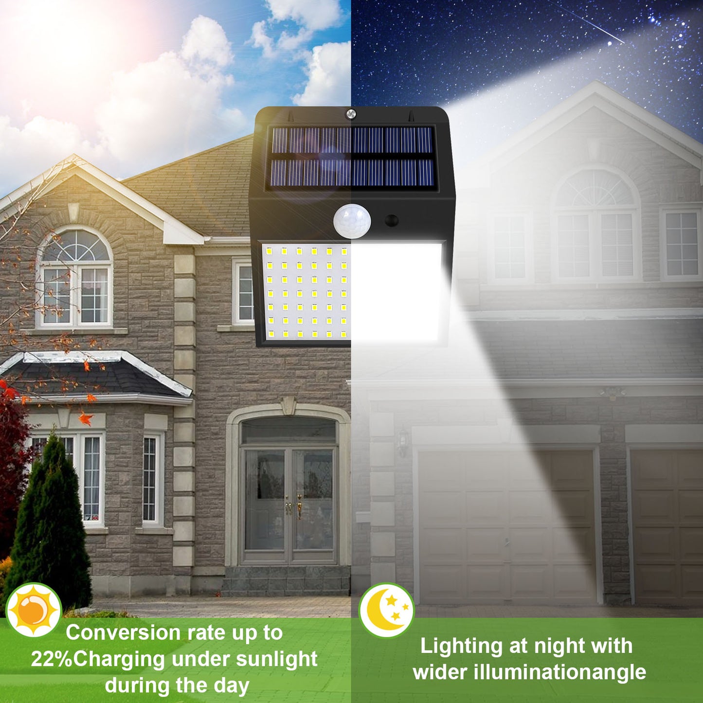 Luces solares al aire libre del sensor de movimiento del ángulo de iluminación de 170LED 300°