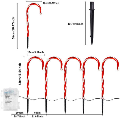 Christmas Candy Cane Pathway Lights