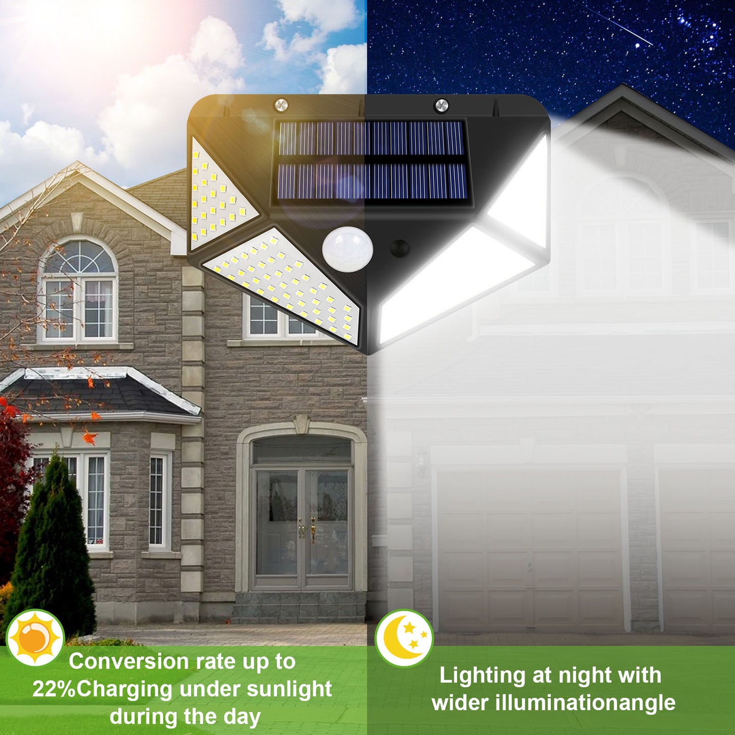 Lumières solaires extérieures à détecteur de mouvement 128 LED