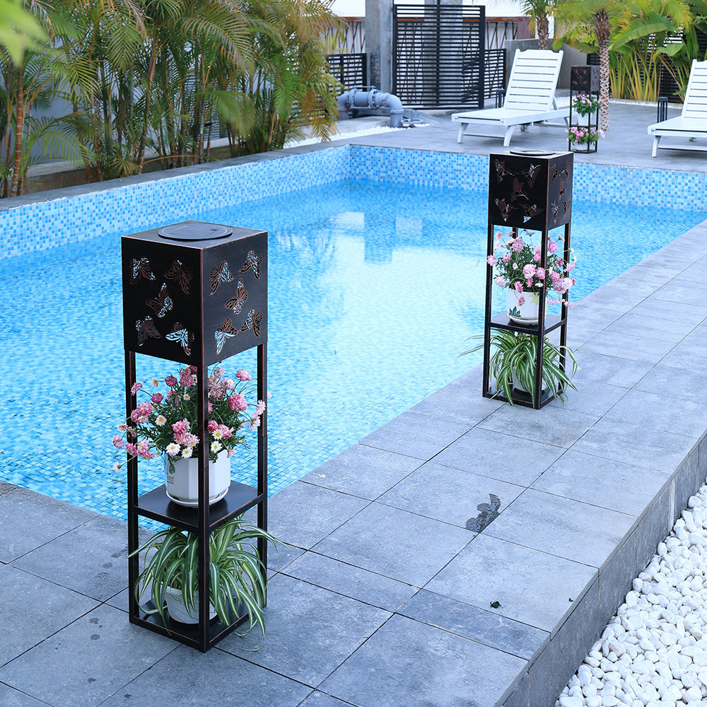 Solar Power Double-deck Flower Lamps