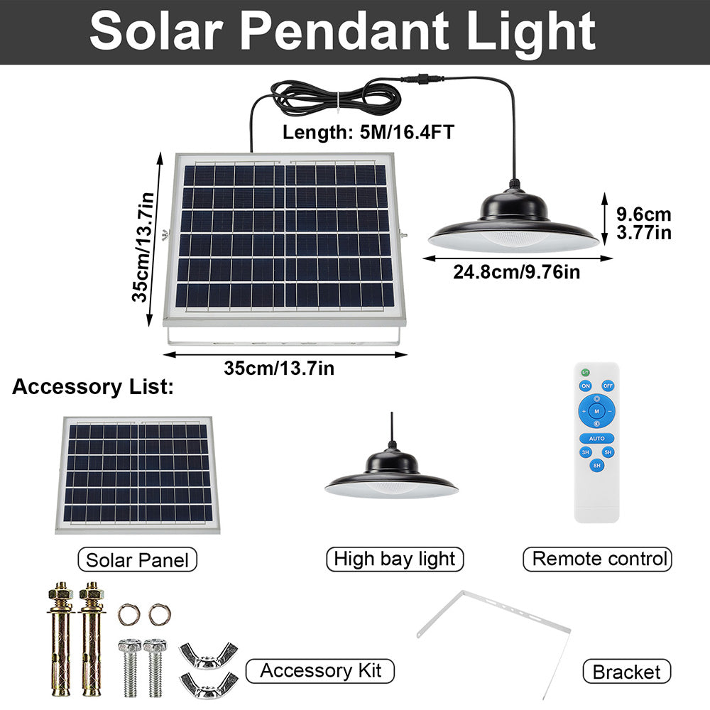 Remote Control Solar Pendant High Bay Light