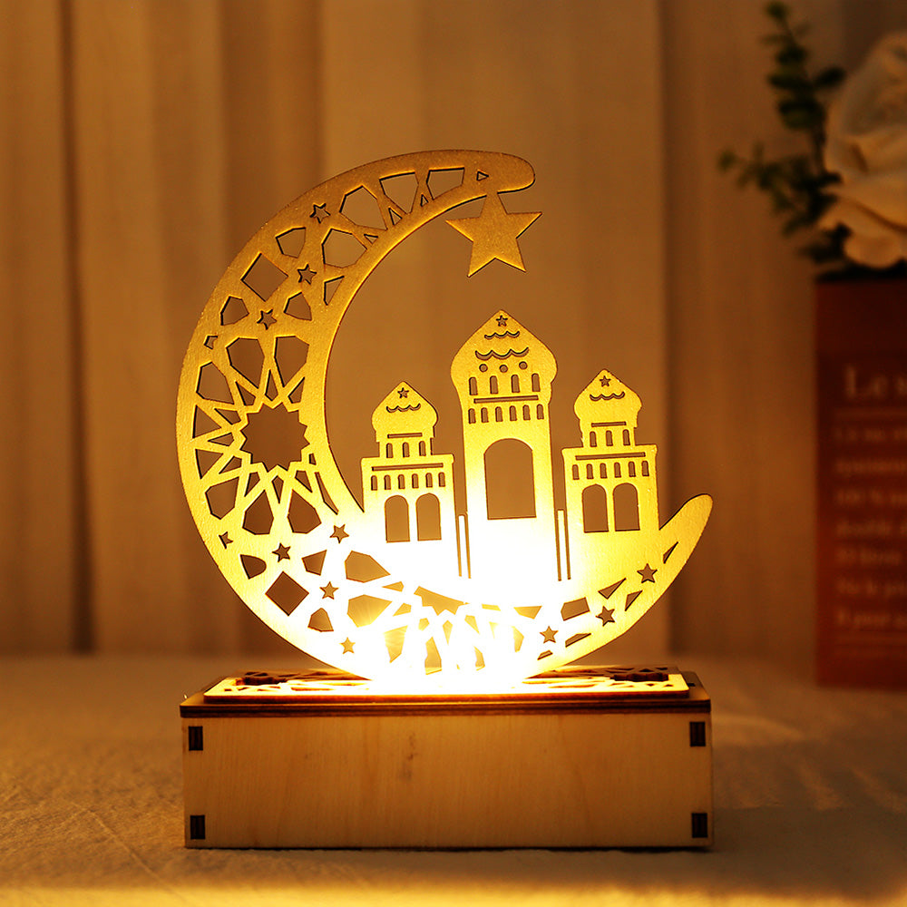 Eid Wooden LED Moon Light