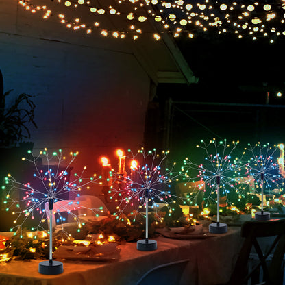 Lumières de table de feu d'artifice à LED