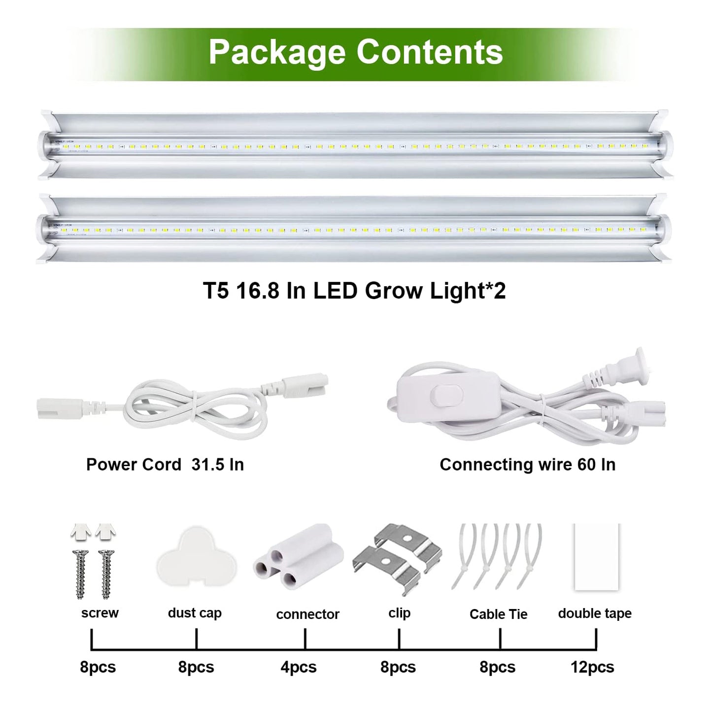 Grow Light T5 ( 2pcs/4pcs x 10 Watts)