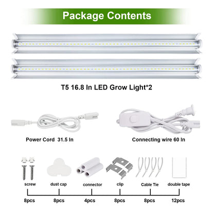 Luz de cultivo T5 (2 piezas/4 piezas x 10 vatios)