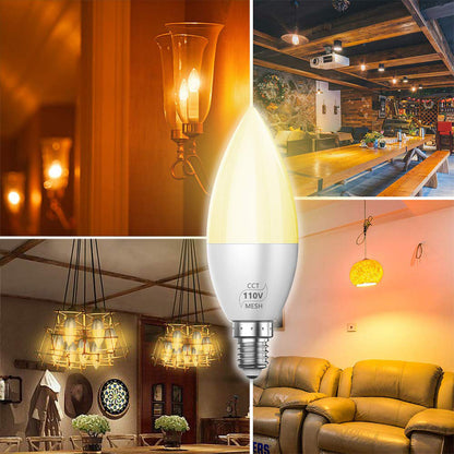 E12/E14 Bluetooth Smart LED Chandelier Candle Light Bulb