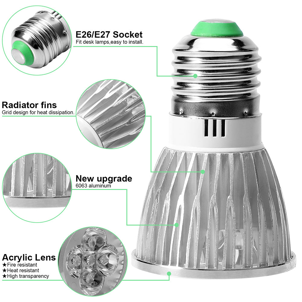 Bombilla LED de crecimiento de espectro completo de alto brillo 5W-18W