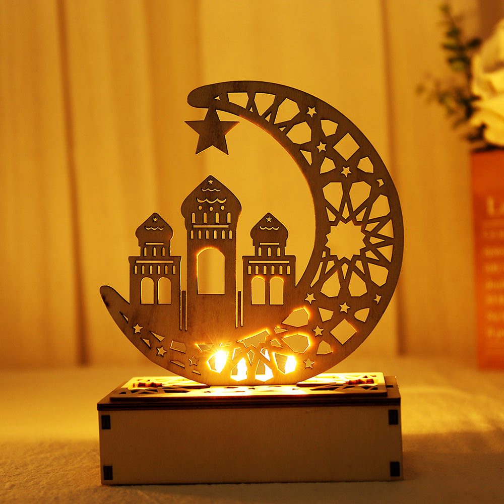 Eid Wooden LED Moon Light