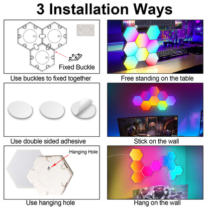 LED Smart Hexagon Lights Tisch- und Wandleuchten