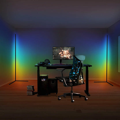 LED Corner Floor Lamp RGB Lighting Dimmable