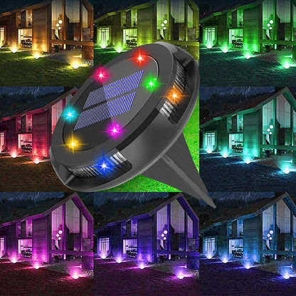 Outdoor Solar Garden 10 LED Disk Lights