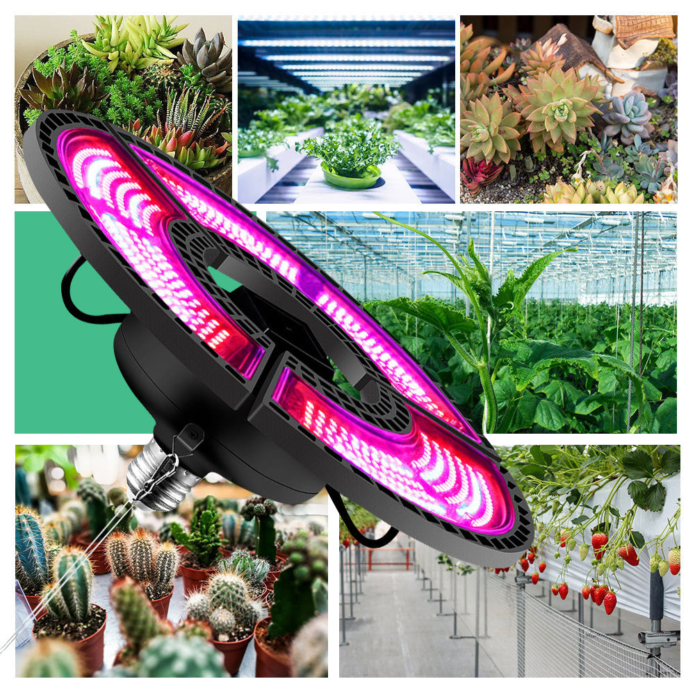 Ampoule LED pliable en forme d'OVNI pour plantes, 288-504LED E26/E27