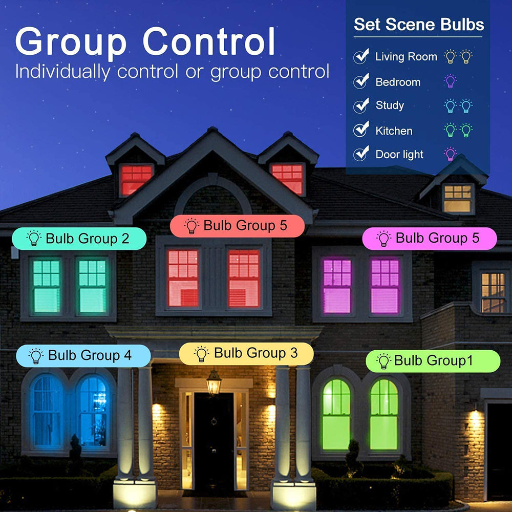 Intelligente Glühbirne 10 W, WLAN, Alexa, dimmbar, RGB+CCT