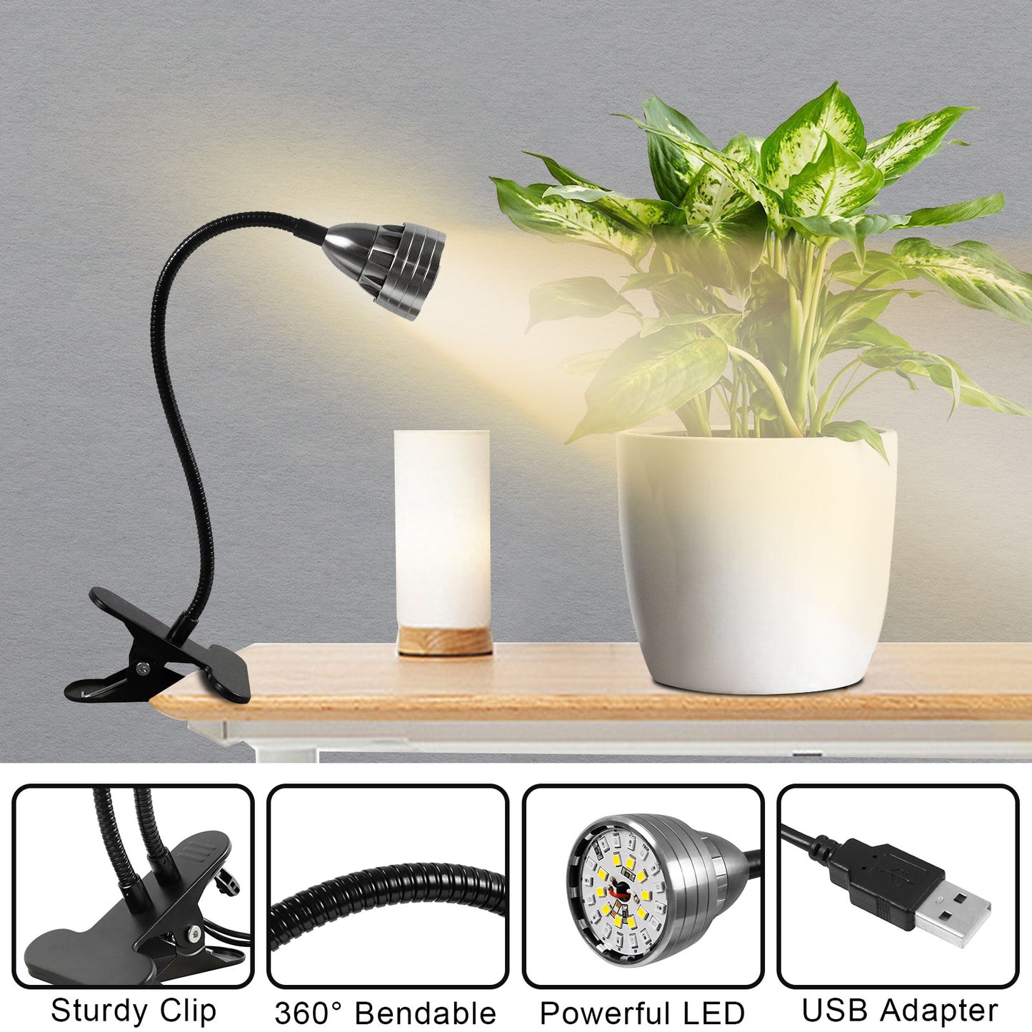 Luces LED para plantas con clip