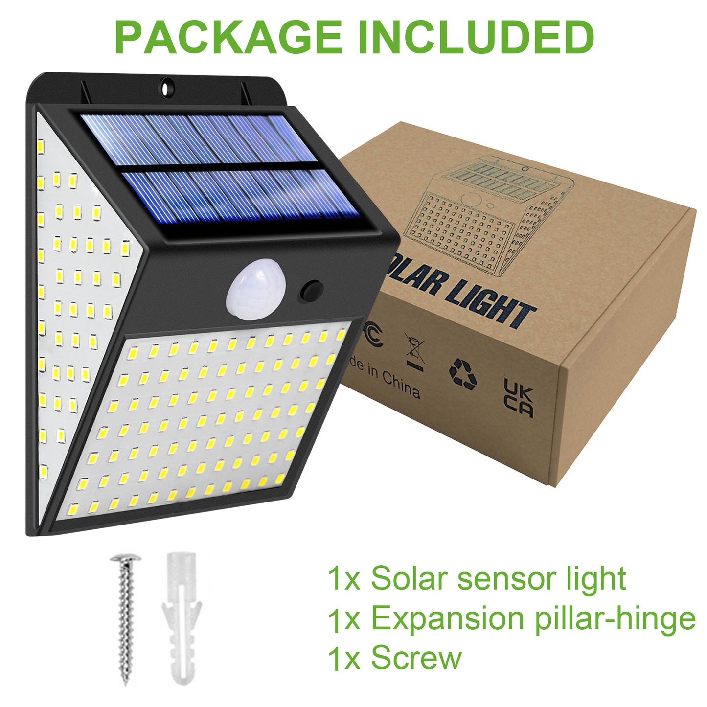 Outdoor 170LED 300° Lighting Angle Motion Sensor Solar Lights