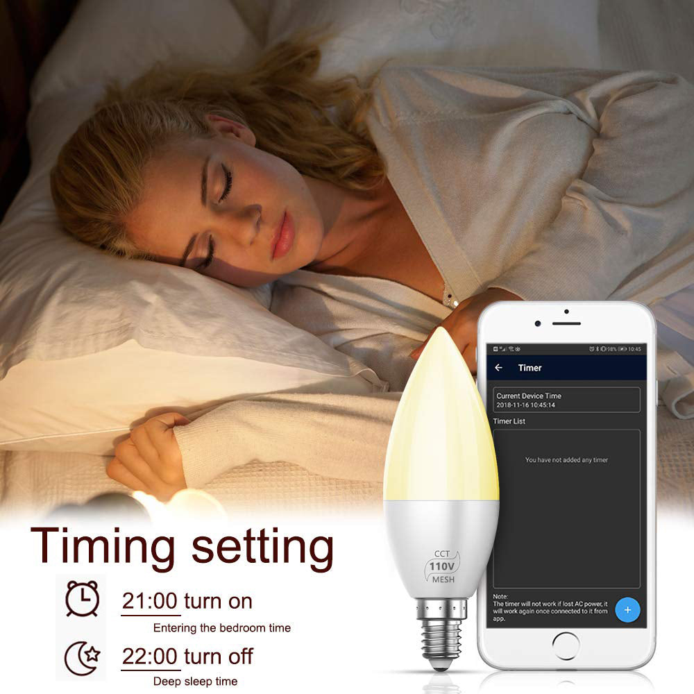 E12/E14 Bluetooth Smart LED Chandelier Candle Light Bulb