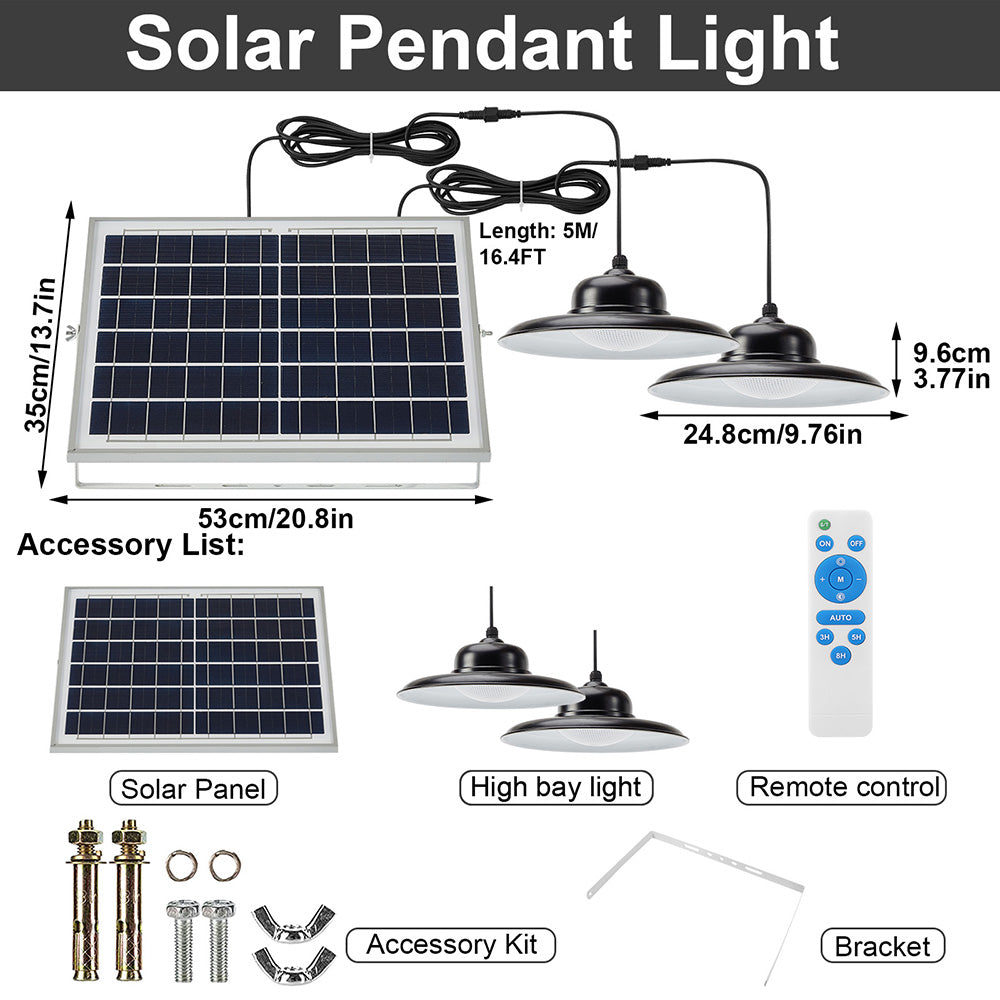 Remote Control Solar Pendant High Bay Light