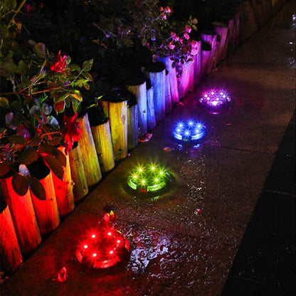 Outdoor Solar Garden 10 LED Disk Lights