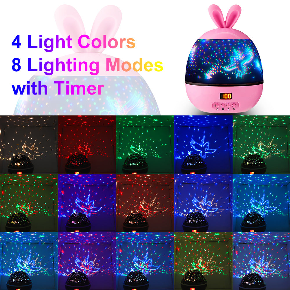 LED Stars Projector Night Lights Multicolor Rotating Lamp