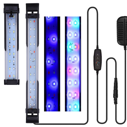 Double Row LED Fish Tank Plant Adjustable Color Timed