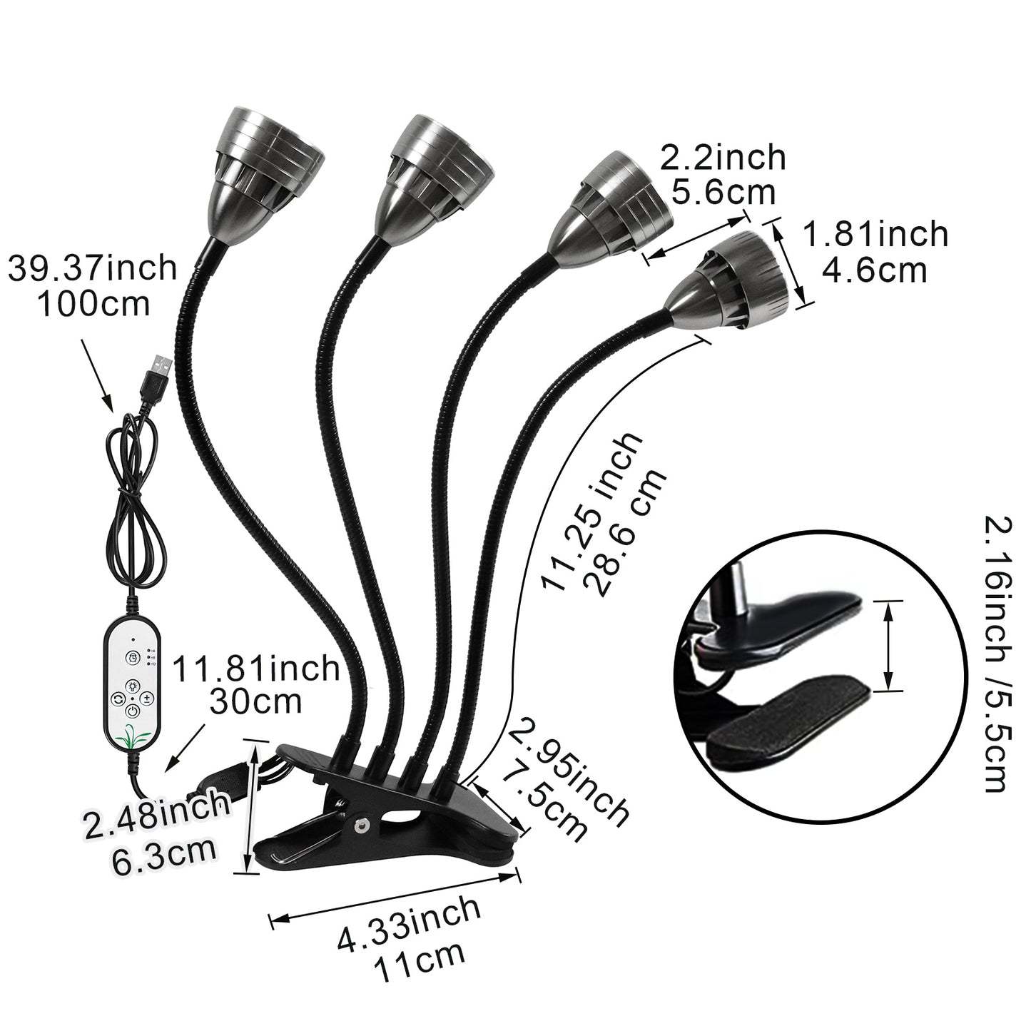 Luces LED para plantas con clip