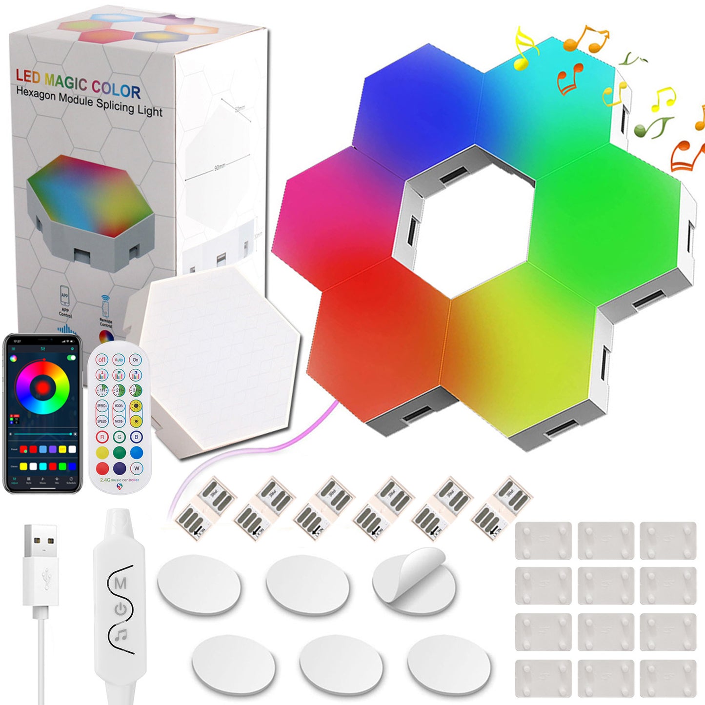 LED Smart Hexagon Lights Tisch- und Wandleuchten