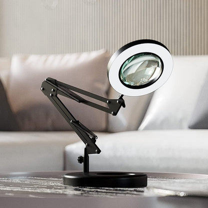 Magnifying Glass with Light and Stand 8-Diopter Real Glass Magnifying 2-in-1 Desk Lamp