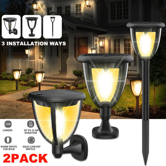 3 in 1 Solar Post Light Photocell Wall Lights