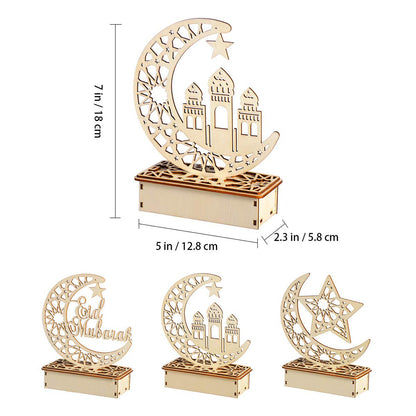 Luz de luna LED de madera Eid