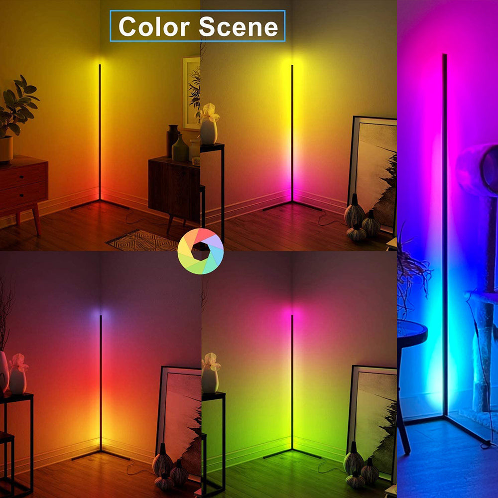 LED Corner Floor Lamp RGB Lighting Dimmable