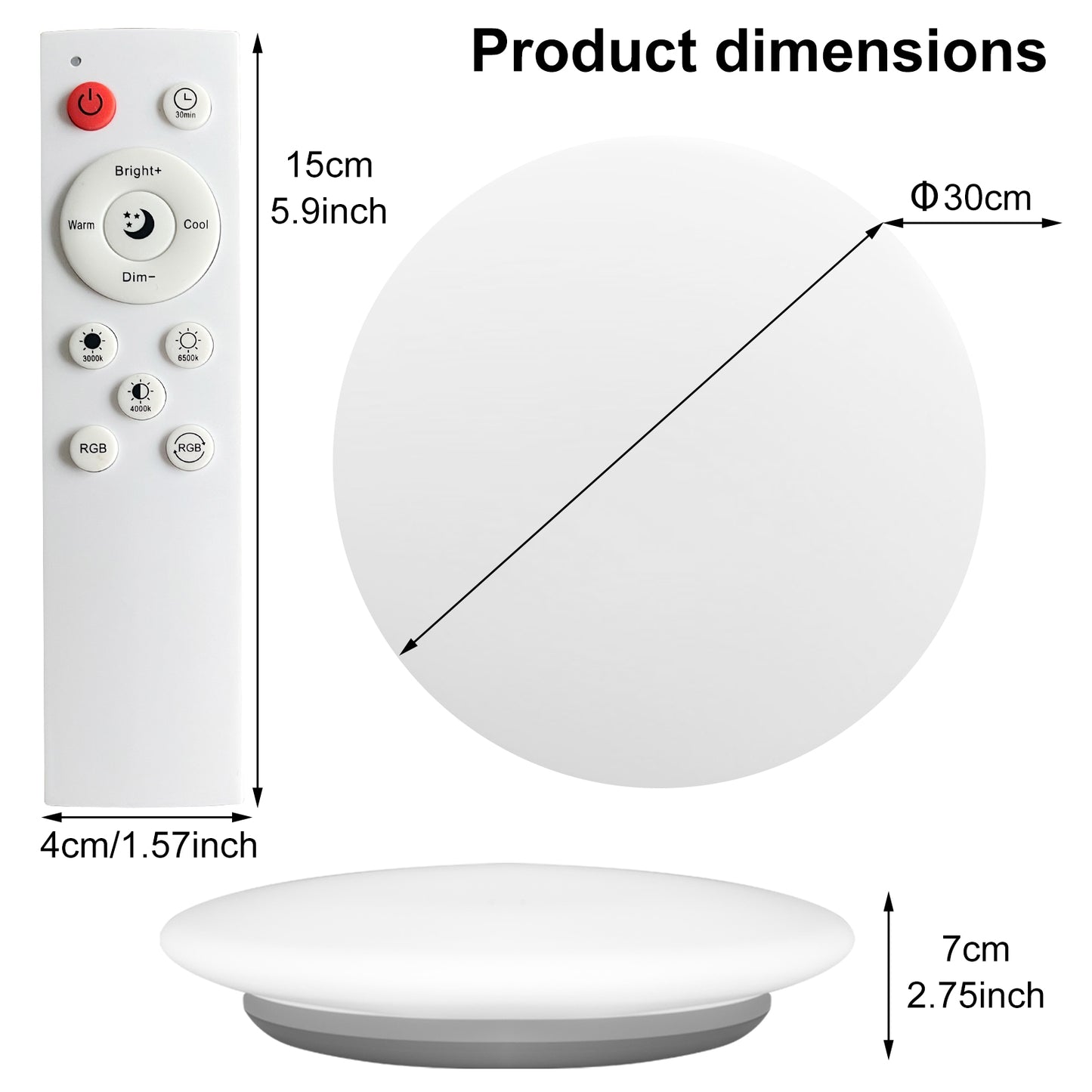 Plafonnier LED RGB intelligent à encastrer 28W