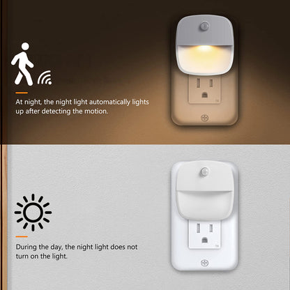 Luz nocturna con sensor de movimiento LED enchufable