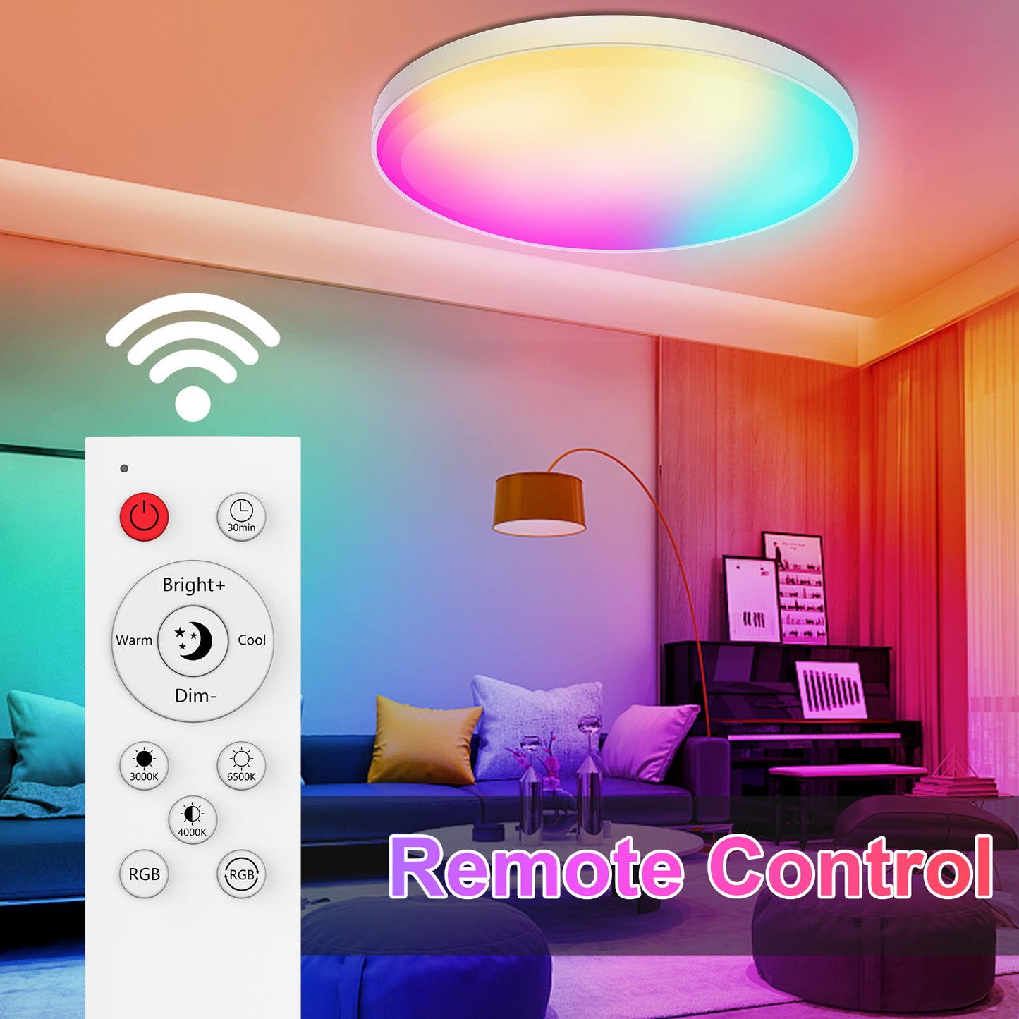 LED WiFi Smart Ceiling Light Flush Mount