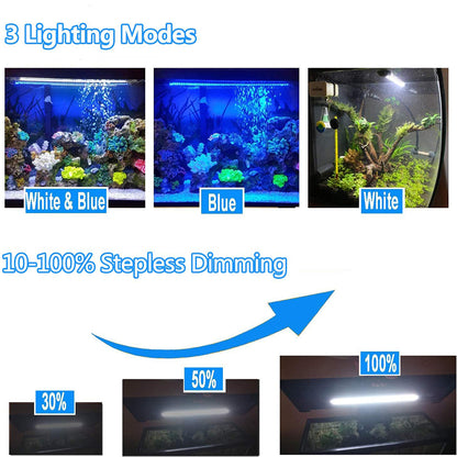 Luz LED sumergible para acuario con temporizador de encendido/apagado automático