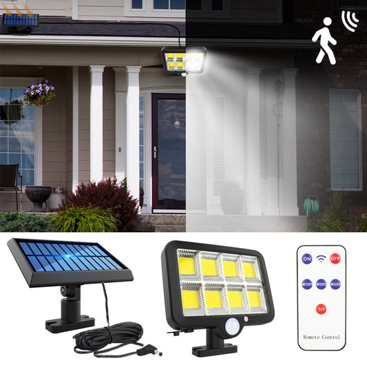 Luces de movimiento solares LED para exteriores con control remoto 160 COB brillante