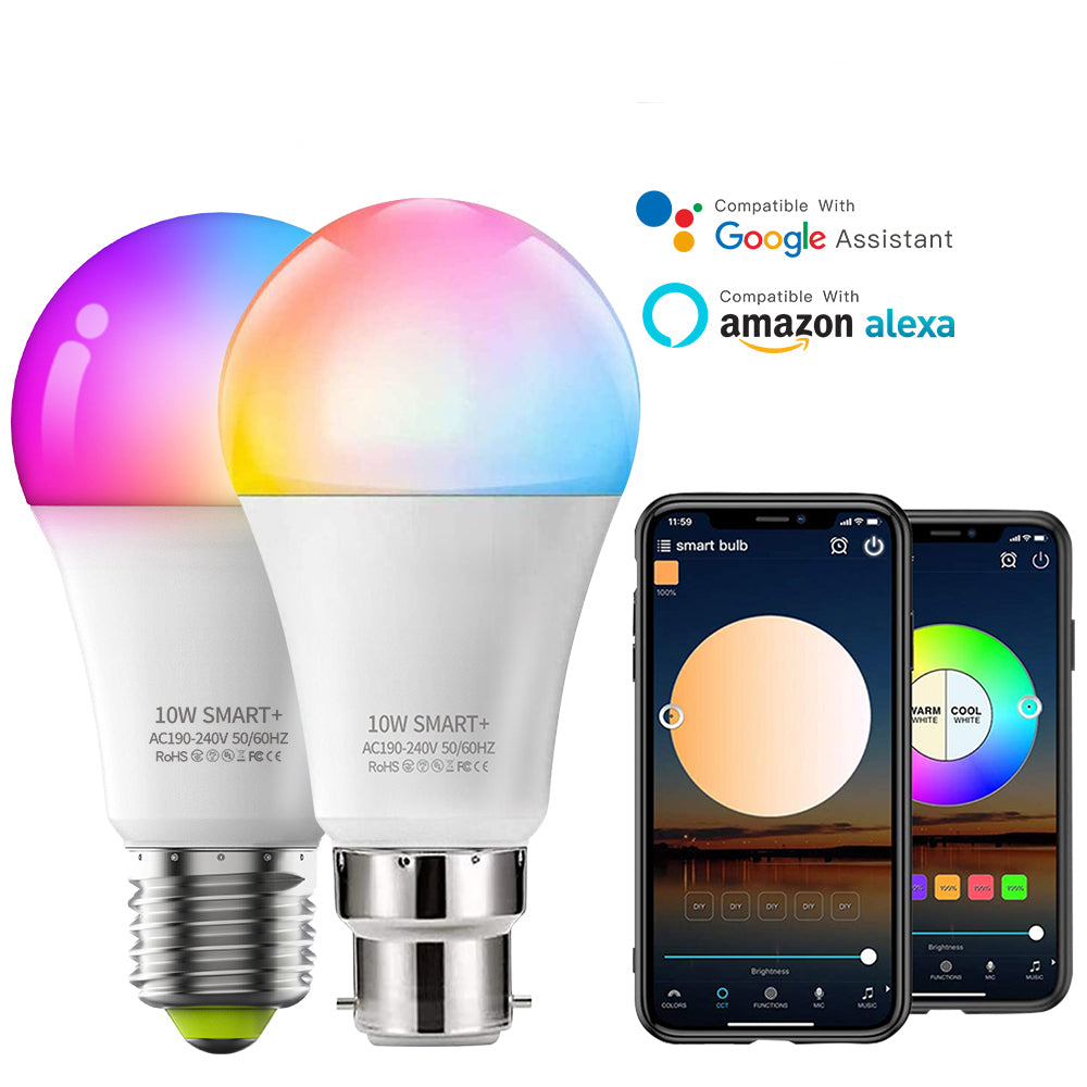 Smart Light Bulb 10W Wifi Alexa Dimmable RGB+CCT