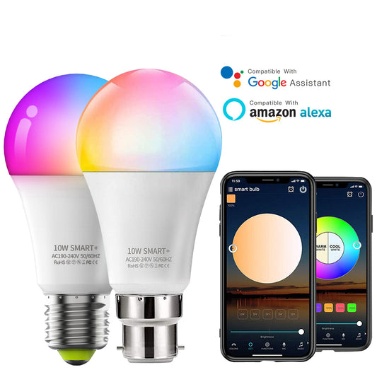 Smart Light Bulb 10W Wifi Alexa Dimmable RGB+CCT